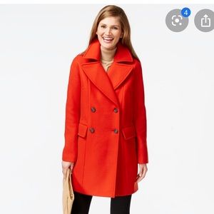 Vince Camuto Red Oversize Double-breasted Peacoat
